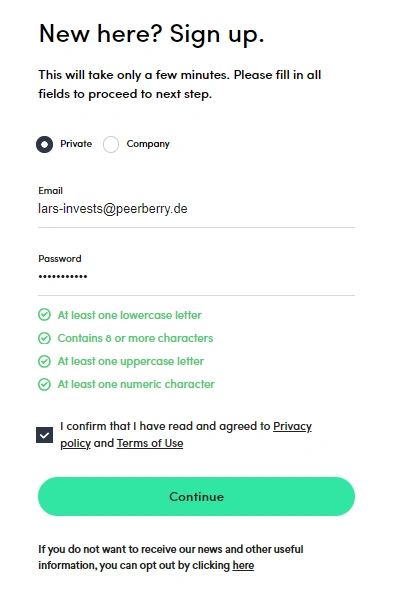 peerberry registration